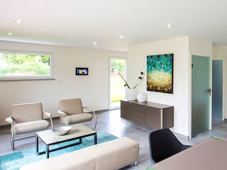 Massivhaus ICON 3 mit Satteldach von Dennert Massivhaus Ausbauhaus ab 230170€, Satteldach-Klassiker Innenansicht 1