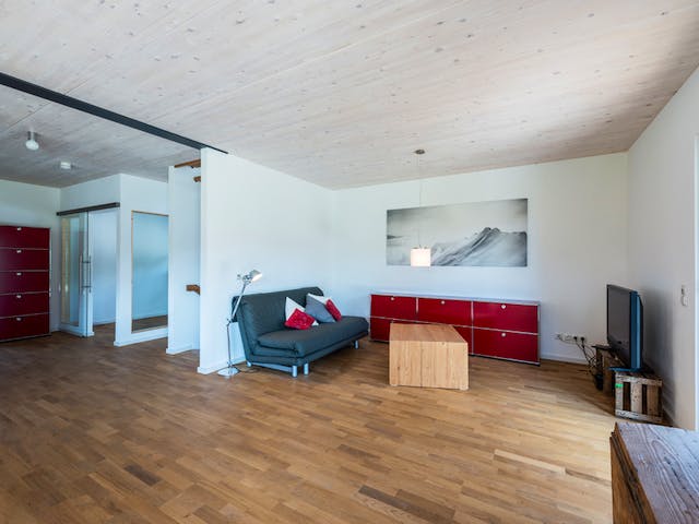 Blockhaus D146 Köstler von Frammelsberger R. Ingenieur-Holzbau, Satteldach-Klassiker Innenansicht 1