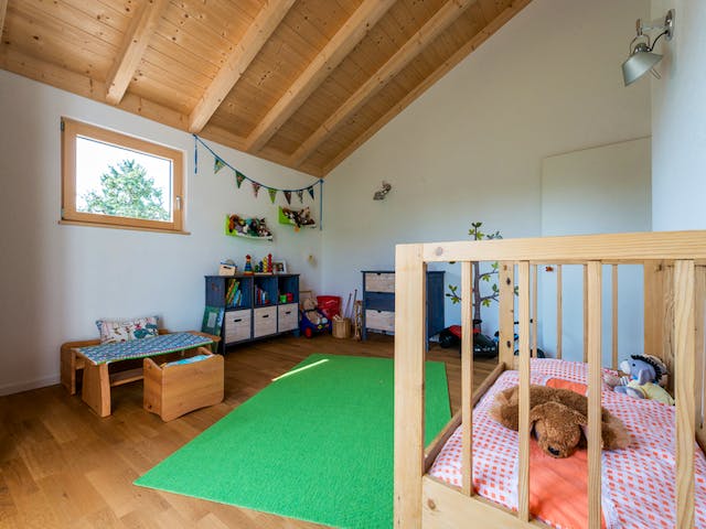 Blockhaus D146 Köstler von Frammelsberger R. Ingenieur-Holzbau, Satteldach-Klassiker Innenansicht 7