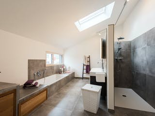 Blockhaus D183 MH Mülheim-Kärlich von Frammelsberger R. Ingenieur-Holzbau, Satteldach-Klassiker Innenansicht 10