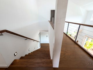 Blockhaus D188 Hertfelder‐Siegel von Frammelsberger R. Ingenieur-Holzbau, Satteldach-Klassiker Innenansicht 6