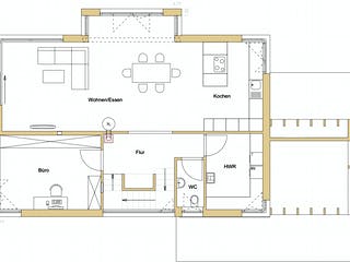 Blockhaus D193-Überlingen von Frammelsberger R. Ingenieur-Holzbau, Satteldach-Klassiker Grundriss 1