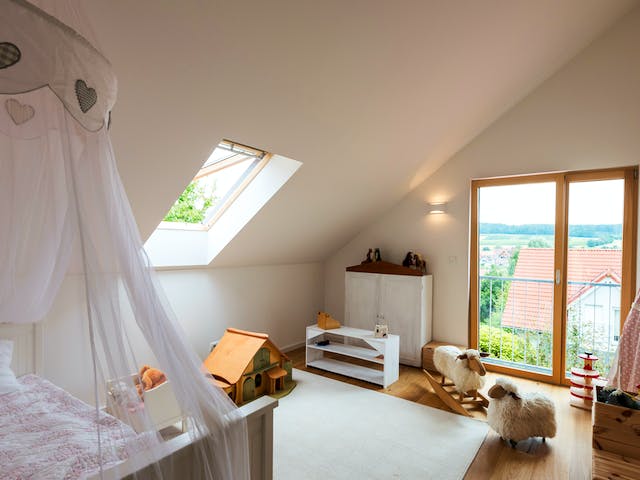 Blockhaus D193-Überlingen von Frammelsberger R. Ingenieur-Holzbau, Satteldach-Klassiker Innenansicht 6