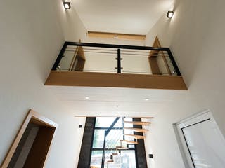 Blockhaus D282 Kocher von Frammelsberger R. Ingenieur-Holzbau, Satteldach-Klassiker Innenansicht 7