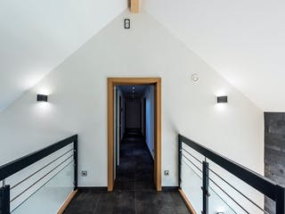 Blockhaus D282 Kocher von Frammelsberger R. Ingenieur-Holzbau, Satteldach-Klassiker Innenansicht 8