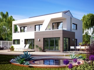 Fertighaus Domingo von Büdenbender Hausbau, Cubushaus Außenansicht 1