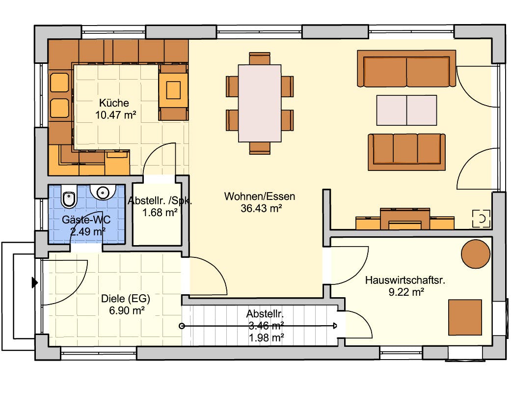 Fertighaus Dublin von Fingerhut Haus Schlüsselfertig ab 416437€, Satteldach-Klassiker Grundriss 1