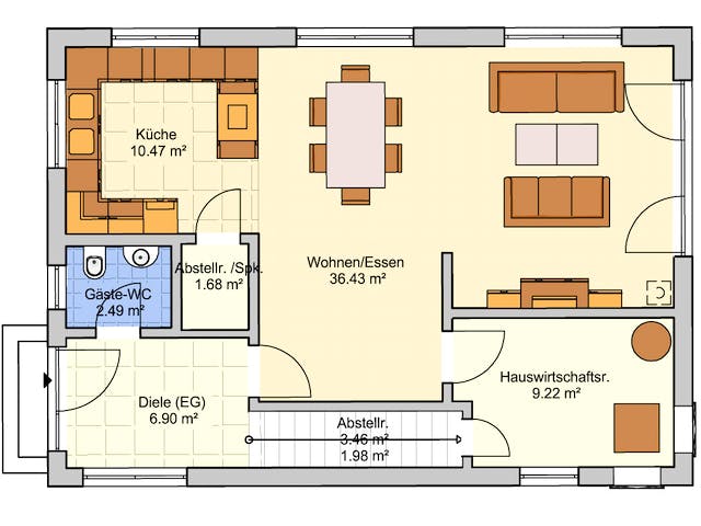 Fertighaus Dublin von Fingerhut Haus Schlüsselfertig ab 416437€, Satteldach-Klassiker Grundriss 1