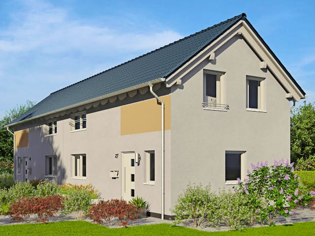 Fertighaus Duett 95 von Fingerhut Haus Schlüsselfertig ab 340691€, Satteldach-Klassiker Außenansicht 1