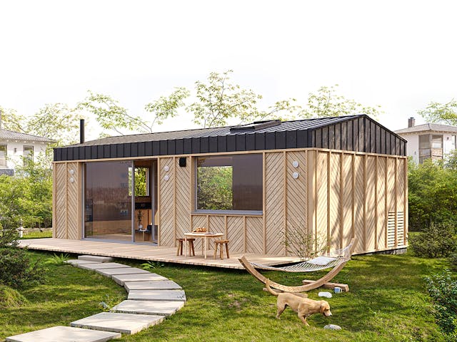 Fertighaus Tiny Haus Dwellii Barn von Dwellii House, Bungalow Außenansicht 1 Fertighaus Tiny Haus Dwellii Barn von Dwellii House, Bungalow Außenansicht 1