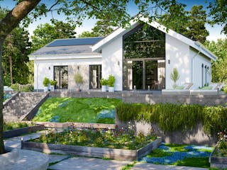 Massivhaus Bungalow 330 von BRALE Bau, Bungalow Außenansicht 1