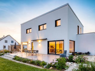 Fertighaus Pultdach Klassik 166 von LUXHAUS, Pultdachhaus Außenansicht 1