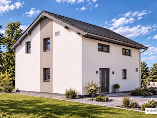 Fertighaus Junto 173 von Fingerhut Haus Schlüsselfertig ab 553012€, Satteldach-Klassiker Außenansicht 2