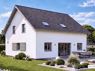Fertighaus Junto 225 von Fingerhut Haus Schlüsselfertig ab 630684€, Satteldach-Klassiker Außenansicht 2