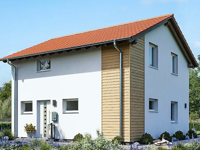 Fertighaus Einfamilienhaus R82-82 von EBH Haus Schlüsselfertig ab 224300€, Satteldach-Klassiker Außenansicht 2