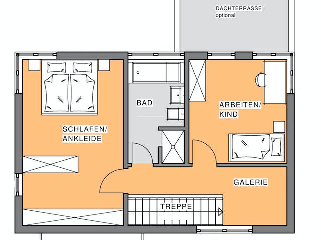 Fertighaus Edition Holz 65 von Meisterstück-HAUS, Cubushaus Grundriss 1