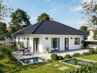 Massivhaus Sellin 91 von TIMOWA Massivhäuser Schlüsselfertig ab 231900€, Bungalow Außenansicht 1