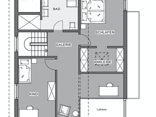 Fertighaus Effizienzhaus von Meisterstück-HAUS, Pultdachhaus Grundriss 1