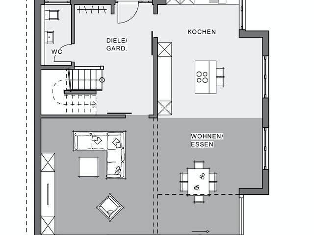 Fertighaus Effizienzhaus von Meisterstück-HAUS, Pultdachhaus Grundriss 2