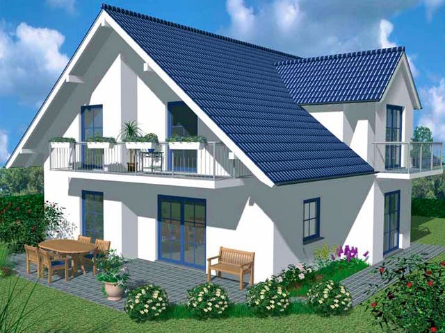 Massivhaus Elegance von Wagener Systemhausbau Schlüsselfertig ab 386000€, Satteldach-Klassiker Außenansicht 1