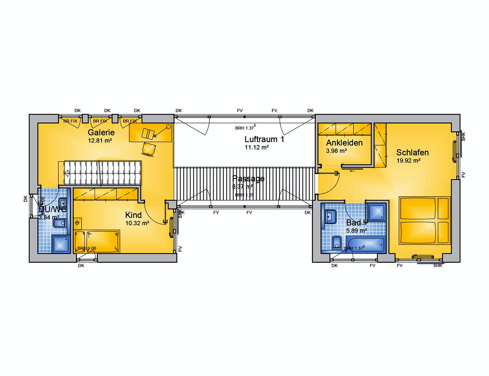 Fertighaus EXU - 145-F von Erkens Holztechnik Ausbauhaus ab 250000€, Cubushaus Grundriss 2