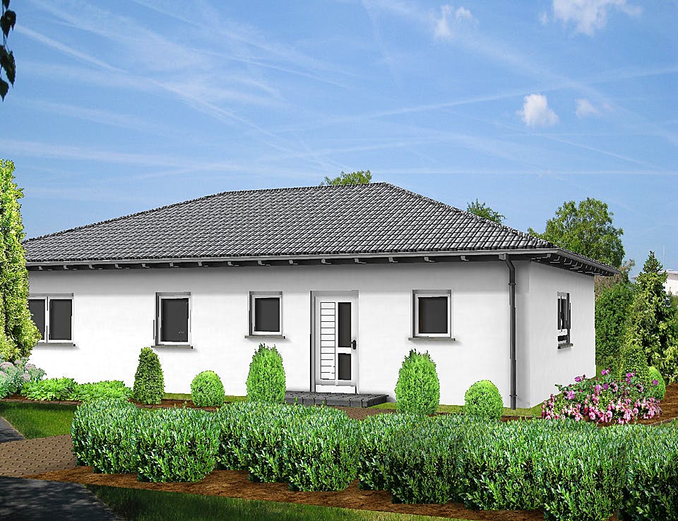 Fertighaus ONE - 105-W von Erkens Holztechnik Ausbauhaus ab 135000€, Bungalow Außenansicht 2
