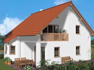 Massivhaus Evergreen von Wagener Systemhausbau Schlüsselfertig ab 269000€, Satteldach-Klassiker Außenansicht 1