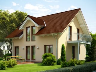 Fertighaus EVOLUTION 143 V2 von Bien-Zenker Schlüsselfertig ab 372527€, Satteldach-Klassiker Außenansicht 1