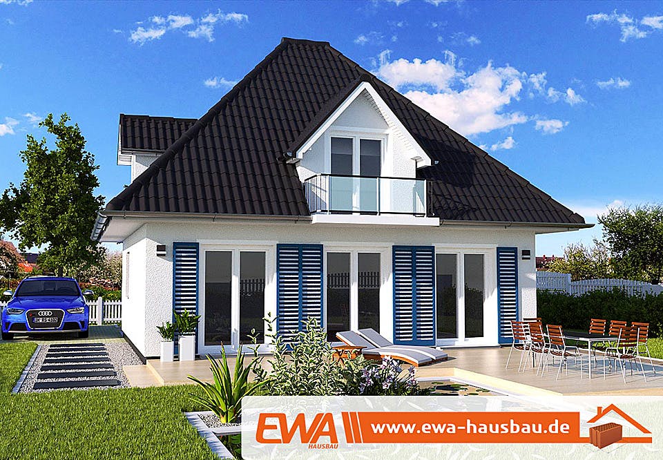 Massivhaus Bungalow Hiddensee von EWA Hausbau Schlüsselfertig ab 311990€, Bungalow Außenansicht 1
