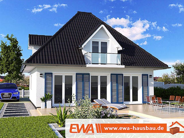 Massivhaus Bungalow Hiddensee von EWA Hausbau Schlüsselfertig ab 311990€, Bungalow Außenansicht 1