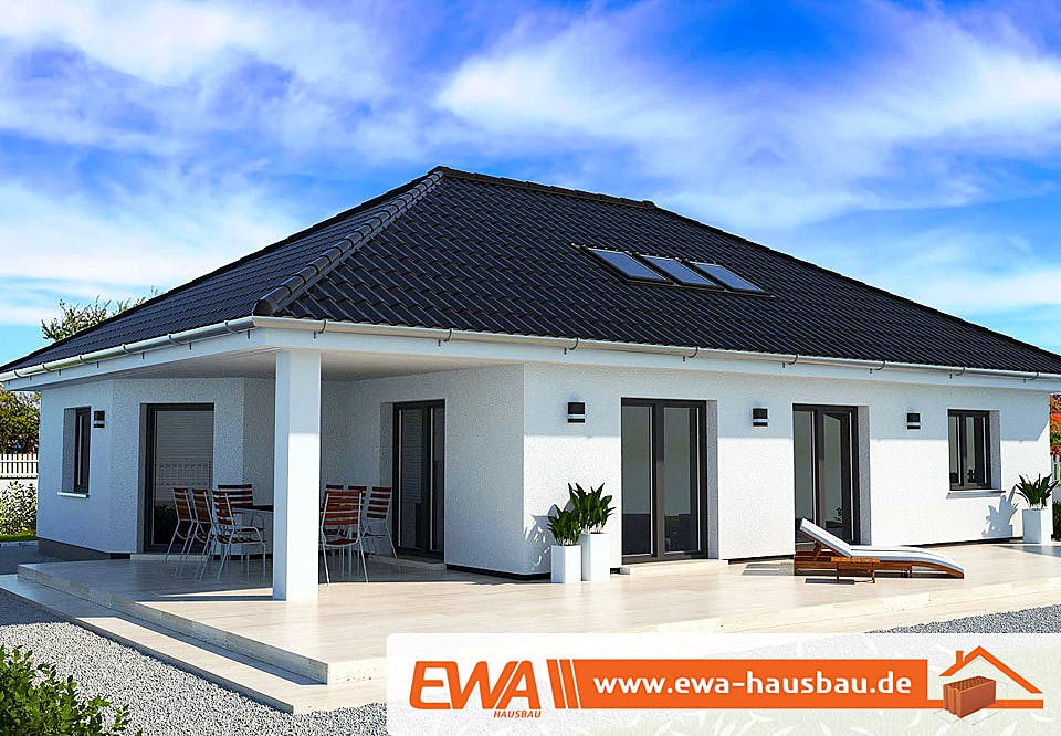 Massivhaus Bungalow Usedom von EWA Hausbau Schlüsselfertig ab 260990€, Bungalow Außenansicht 1