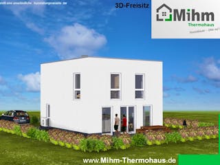 Massivhaus Idealo105FD von Mihm Thermobau, Cubushaus Außenansicht 4