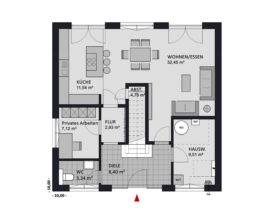 Massivhaus Citylife 148 edition von FAVORIT Massivhaus Schlüsselfertig ab 370260€, Stadtvilla Grundriss 1