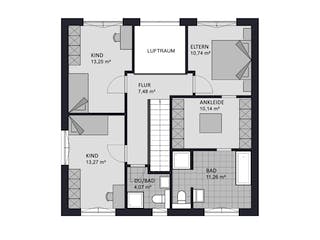 Massivhaus Citylife 148 edition von FAVORIT Massivhaus Schlüsselfertig ab 370260€, Stadtvilla Grundriss 2