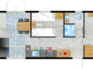 Fertighaus G-Spot von Easy Homes - Tiny- & Modulhäuser Schlüsselfertig ab 130000€, Bungalow Grundriss 1