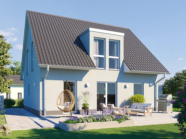 Massivhaus Einfamilienhaus Bamberg von Febro Massivhaus Schlüsselfertig ab 252400€, Satteldach-Klassiker Außenansicht 1