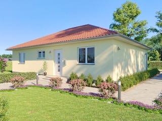 Massivhaus Bungalow Bayreuth von Febro Massivhaus Schlüsselfertig ab 204000€, Bungalow Außenansicht 2
