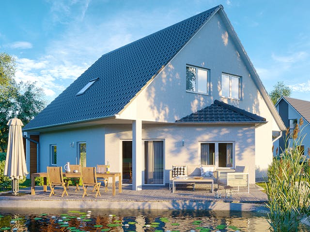 Massivhaus Einfamilienhaus Edersee von Febro Massivhaus Schlüsselfertig ab 271800€, Satteldach-Klassiker Außenansicht 1