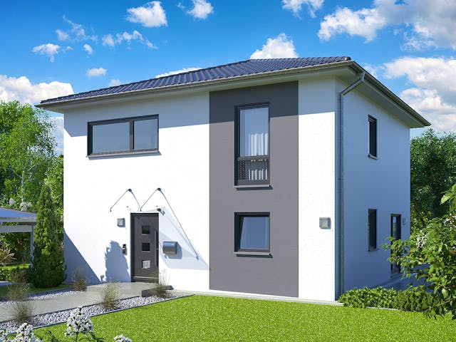Massivhaus Stadtvilla Potsdam von Febro Massivhaus Schlüsselfertig ab 287700€, Stadtvilla Außenansicht 1