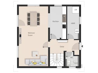 Massivhaus Stadtvilla Potsdam von Febro Massivhaus Schlüsselfertig ab 287700€, Stadtvilla Grundriss 1
