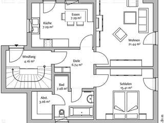 Fertighaus Klassisch 144 von FischerHaus Schlüsselfertig ab 491077€, Satteldach-Klassiker Grundriss 1