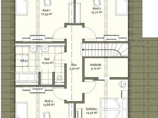 Fertighaus Klassisch 187 von FischerHaus Schlüsselfertig ab 527935€, Satteldach-Klassiker Grundriss 2