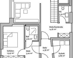 Fertighaus Musterhaus GenerationX von FischerHaus Schlüsselfertig ab 358342€, Satteldach-Klassiker Grundriss 1