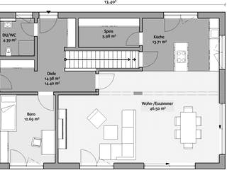 Fertighaus Stadtvilla 212 von FischerHaus Schlüsselfertig ab 552675€, Stadtvilla Grundriss 1