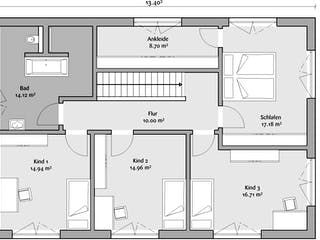 Fertighaus Stadtvilla 212 von FischerHaus Schlüsselfertig ab 552675€, Stadtvilla Grundriss 2