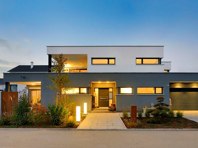 Fertighaus Haus Geyer von Fertighaus WEISS Schlüsselfertig ab 755828€, Cubushaus Außenansicht 1