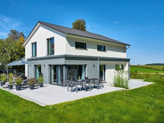Fertighaus Haus Faber von Fertighaus WEISS Schlüsselfertig ab 560845€, Satteldach-Klassiker Außenansicht 3