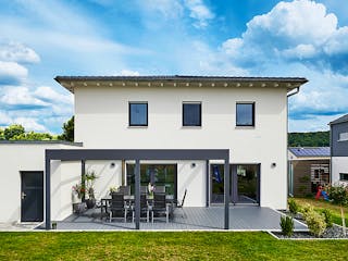 Fertighaus Haus Leicht von Fertighaus WEISS Schlüsselfertig ab 437641€, Stadtvilla Außenansicht 3