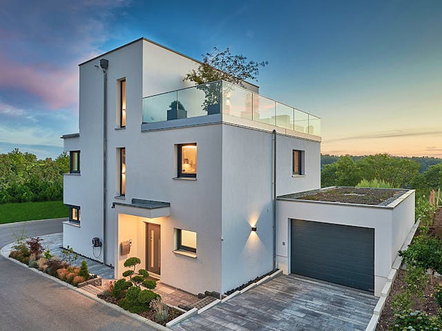 Fertighaus Haus Loh von Fertighaus WEISS Schlüsselfertig ab 526626€, Cubushaus Außenansicht 1