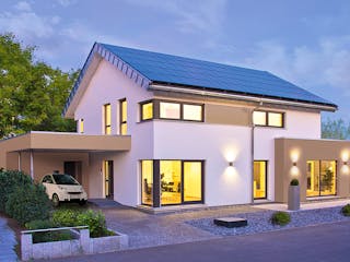 Fertighaus MH Mannheim - FUTURE von Fertighaus WEISS Schlüsselfertig ab 573160€, Satteldach-Klassiker Außenansicht 1